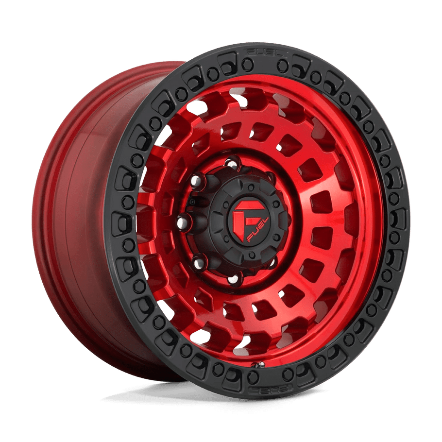 Fuel D632 ZEPHYR 17x9 ET-12 5x127 71.50mm CANDY RED BLACK BEAD RING (Load Rated 1134kg)