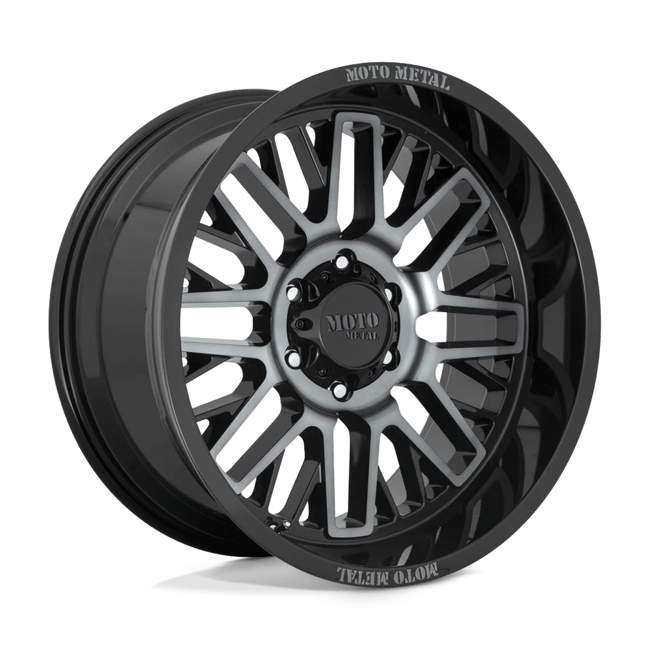 Moto Metal MO802 20x10 ET-18 5x127 71.50mm GLOSS BLACK MACHINED W/ GRAY TINT (Load Rated 1134kg)