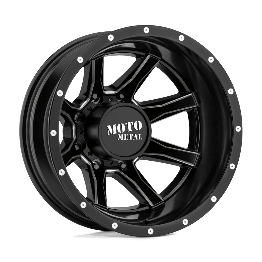 Moto Metal MO995 17x6.5 ET-140 8x210 154.30mm SATIN BLACK MILLED - REAR (Load Rated 1451kg)