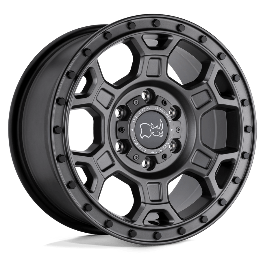 Black Rhino MIDHILL 16x8 ET45 6x130 84.10mm MATTE GUNMETAL W/ BLACK BOLTS (Load Rated 1497kg)