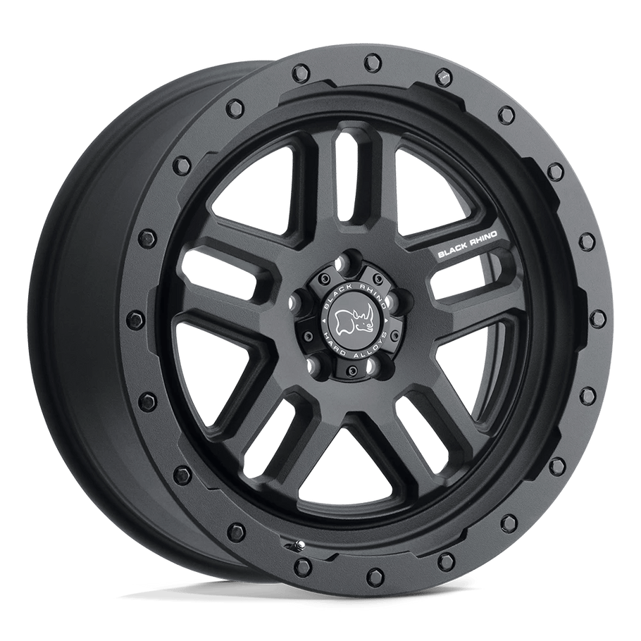 Black Rhino BARSTOW 17x8 ET38 6x130 84.10mm TEXTURED MATTE BLACK (Load Rated 1224kg)