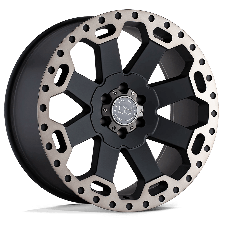Black Rhino WARLORD 18x9 ET-12 6x139.7 112.10mm MATTE BLACK W/ MACHINED DARK TINT (Load Rated 1020kg)