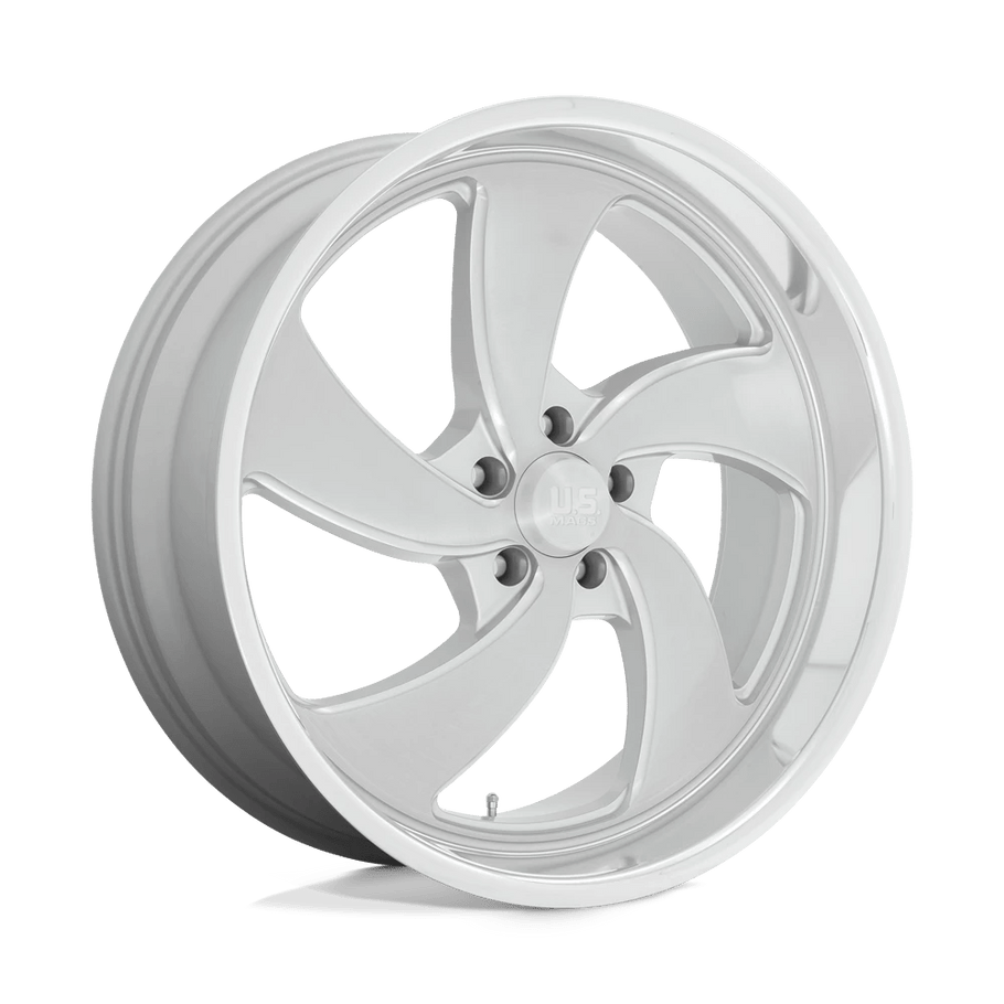 US MAGS U134 DESPERADO 20x8 ET1 5x127 78.10mm SILVER BRUSHED FACE MILLED DIAMOND CUT LIP (Load Rated 862kg)