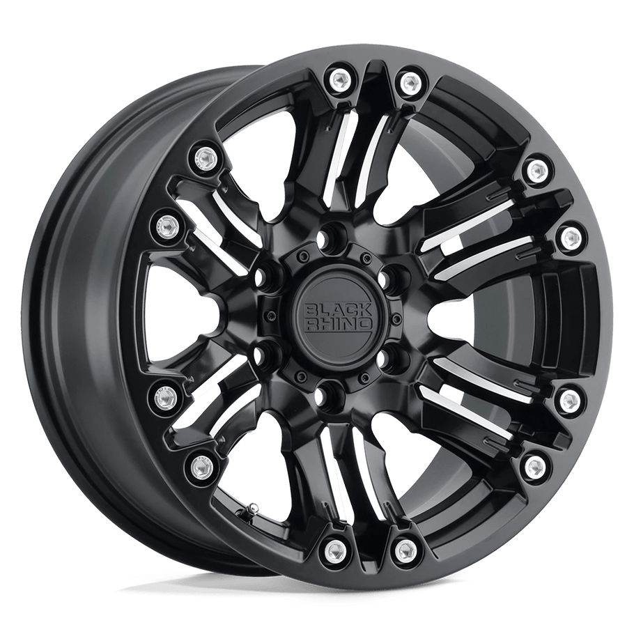 Black Rhino ASAGAI 17x8.5 ET0 6x135 87.10mm MATTE BLACK & MACHINED W/ STAINLESS BOLTS (Load Rated 1134kg)