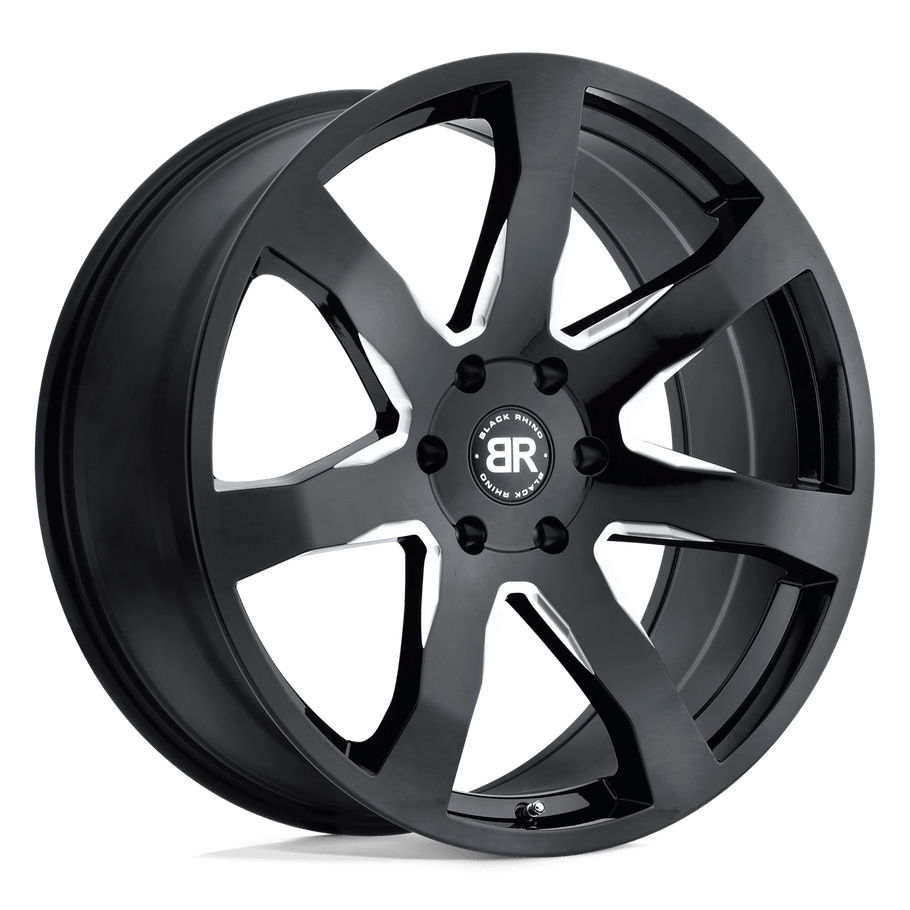 Black Rhino MOZAMBIQUE 18x8.5 ET0 6x139.7 112.10mm GLOSS BLACK & MILLED (Load Rated 1020kg)