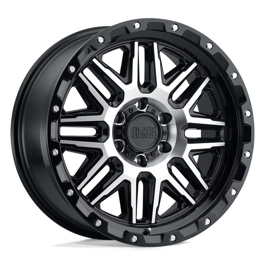 Black Rhino ALAMO 18x9 ET2 5x139.7 78.10mm GLOSS BLACK W/ MACHINED FACE & STAINLESS BOLTS (Load Rated 1020kg)