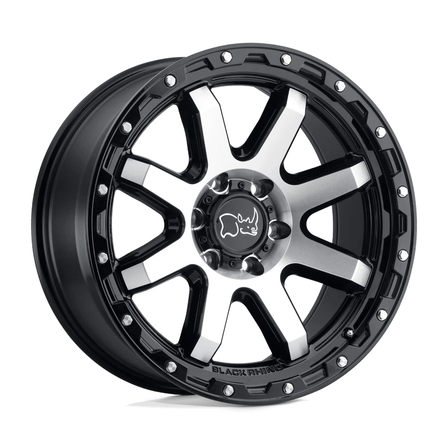 Black Rhino COYOTE 18x9 ET-18 8x170 125.10mm GLOSS BLACK W/ MACHINED FACE & STAINLESS BOLTS (Load Rated 1651kg)