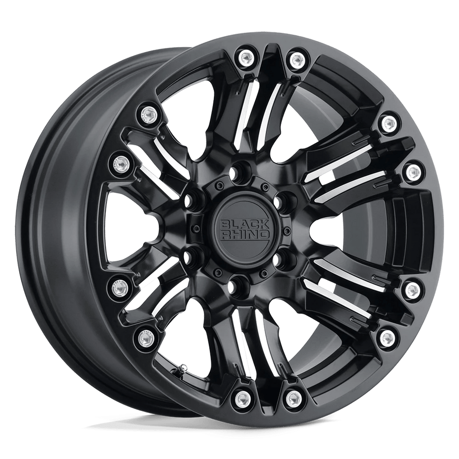 Black Rhino ASAGAI 18x9.5 ET2 5x139.7 78.10mm MATTE BLACK & MACHINED W/ STAINLESS BOLTS (Load Rated 1020kg)