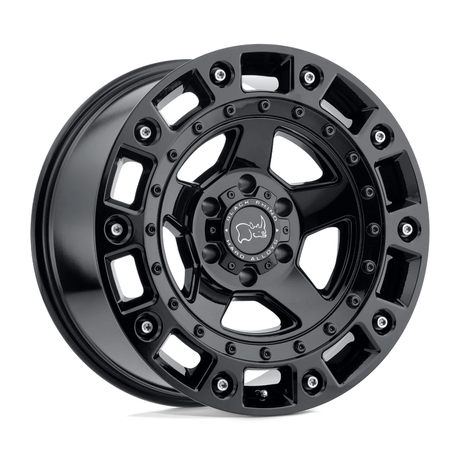 Black Rhino CINCO 18x9.5 ET-18 6x139.7 112.10mm GLOSS BLACK W/ STAINLESS BOLT (Load Rated 1111kg)