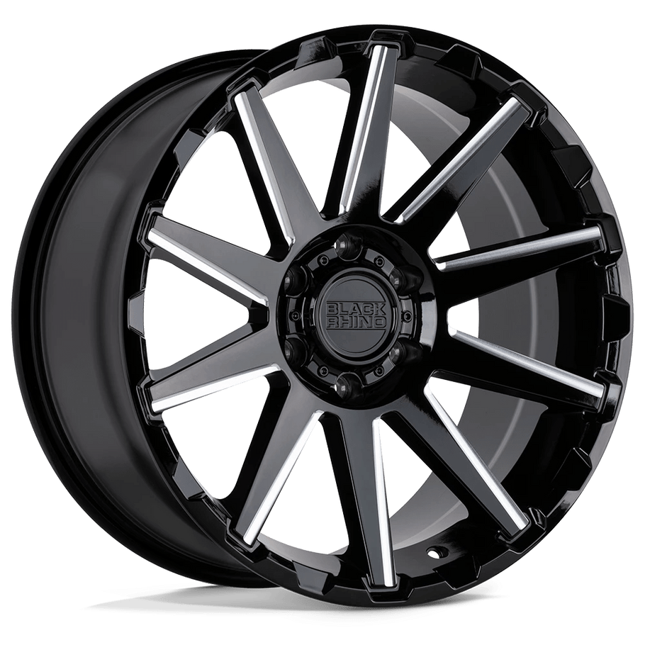 Black Rhino TYPHOON 18x9.5 ET2 5x139.7 78.10mm GLOSS BLACK W/ MILLED SPOKES (Load Rated 1134kg)