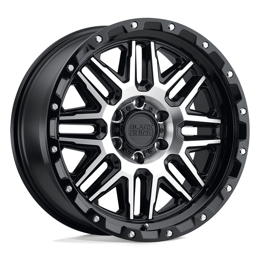 Black Rhino ALAMO 20x9 ET2 5x139.7 78.10mm GLOSS BLACK W/ MACHINED FACE & STAINLESS BOLTS (Load Rated 1020kg)