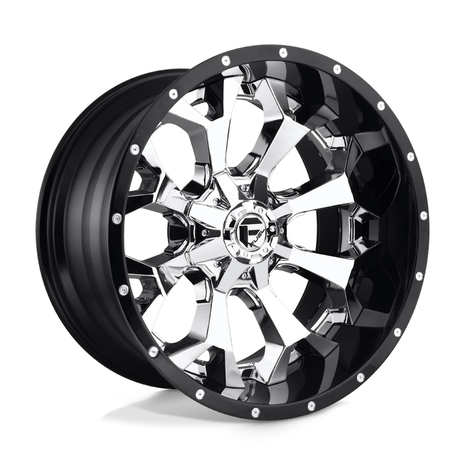 Fuel D246 ASSAULT 20x10 ET-18 8x165 125.10mm CHROME PLATED GLOSS BLACK LIP (Load Rated 1678kg)