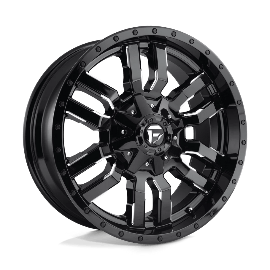 Fuel D595 SLEDGE 22x9.5 ET19 6x135/139.7 106.10mm GLOSS BLACK MILLED (Load Rated 1134kg)