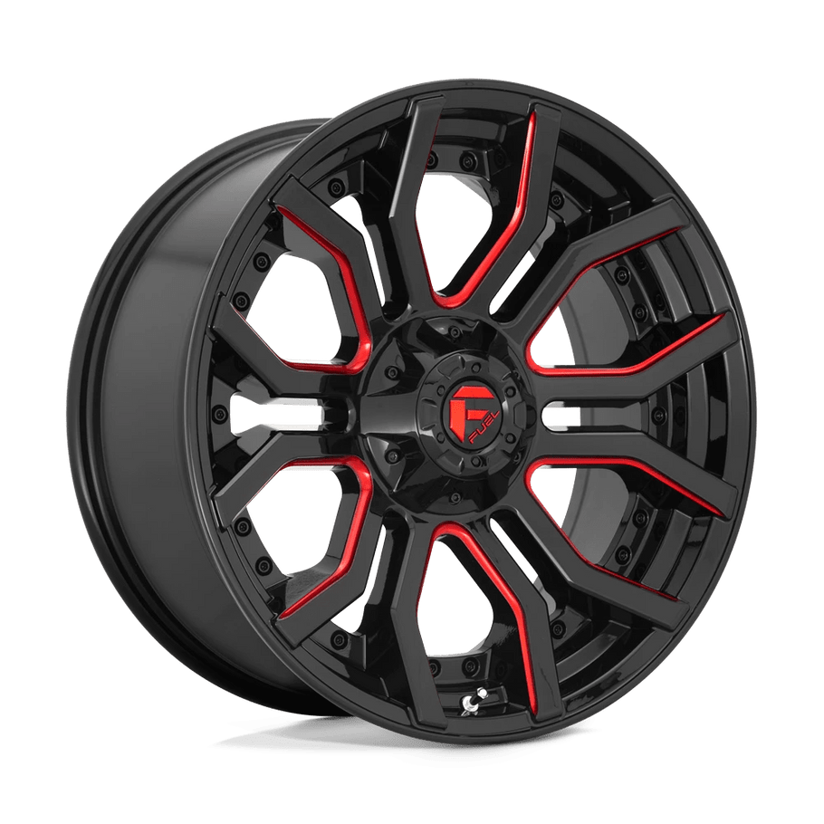 Fuel D712 RAGE 24x12 ET-44 5x127/139.7 87.10mm GLOSS BLACK RED TINTED CLEAR (Load Rated 1134kg)