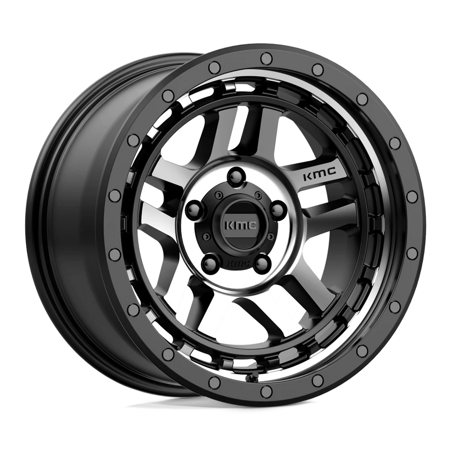KMC KM540 RECON 18x8.5 ET0 6x120 66.90mm SATIN BLACK MACHINED (Load Rated 1134kg)