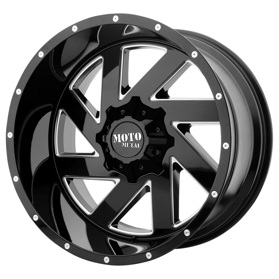 Moto Metal MO988 MELEE 20x9 ET0 8x170 125.10mm GLOSS BLACK MILLED (Load Rated 1651kg)