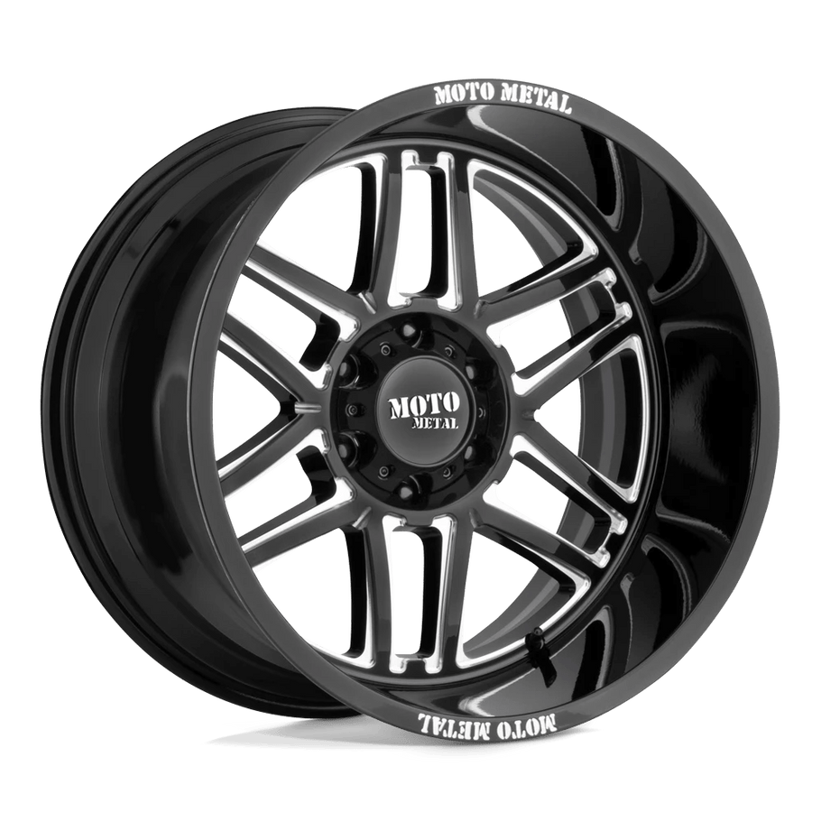 Moto Metal MO992 FOLSOM 24x14 ET-76 6x140 106.10mm GLOSS BLACK MILLED (Load Rated 1134kg)