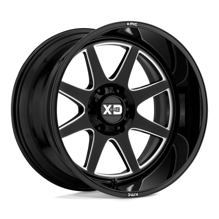 XD XD844 PIKE 20x9 ET0 6x139.7 106.10mm GLOSS BLACK MILLED (Load Rated 1134kg)
