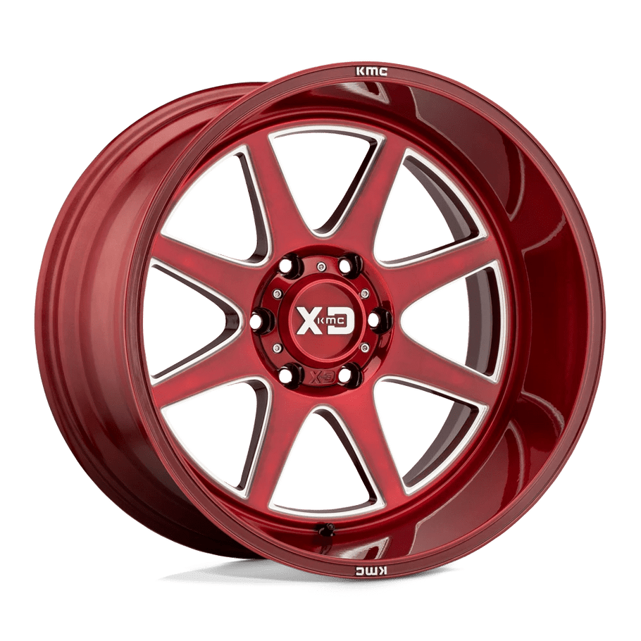 XD XD844 PIKE 20x9 ET0 6x139.7 106.10mm BRUSHED RED W/ MILLED ACCENTS (Load Rated 1134kg)