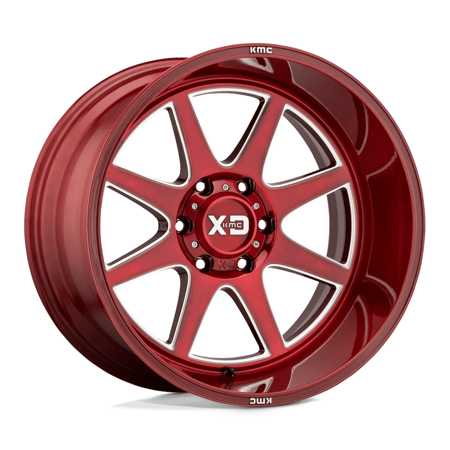 XD XD844 PIKE 20x9 ET18 8x180 124.20mm BRUSHED RED W/ MILLED ACCENTS (Load Rated 1651kg)