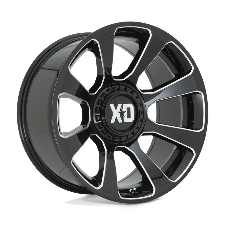 XD XD854 REACTOR 20x9 ET18 5x127/139.7 78.10mm GLOSS BLACK MILLED (Load Rated 1134kg)