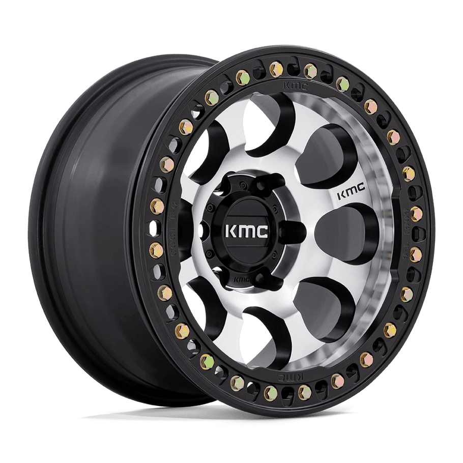 KMC KM237 RIOT BEADLOCK 17x9 ET-38 6x139.7 108.00mm MACHINED FACE SATIN BLACK WINDOWS & RING (Load Rated 1134kg)