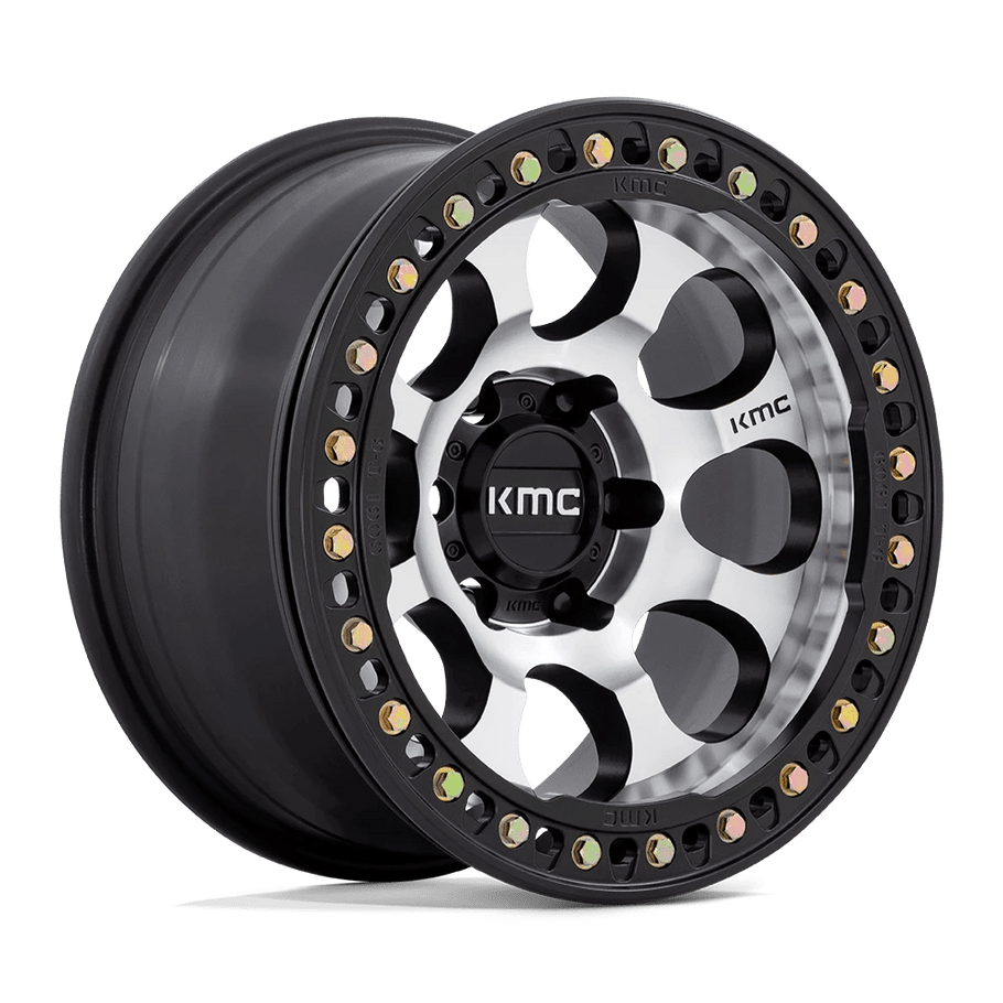 KMC KM237 RIOT BEADLOCK 17x9 ET-12 6x135 87.10mm MACHINED FACE SATIN BLACK WINDOWS & RING (Load Rated 1134kg)