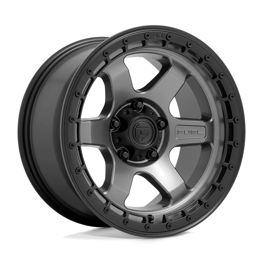 Fuel D752 BLOCK 18x9 ET-12 6x139.7 106.10mm MATTE GUNMETAL W/ BLACK RING (Load Rated 1134kg)