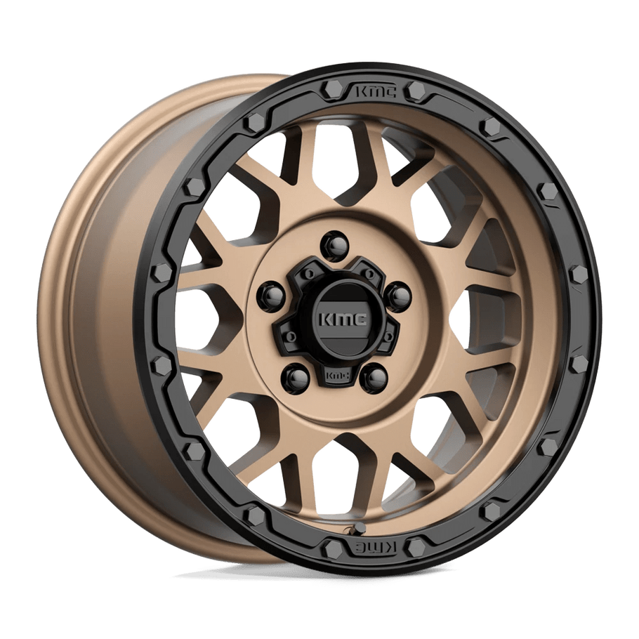 KMC KM535 GRENADE OFF-ROAD 17x8.5 ET0 5x127 78.10mm MATTE BRONZE W/ MATTE BLACK LIP (Load Rated 1134kg)