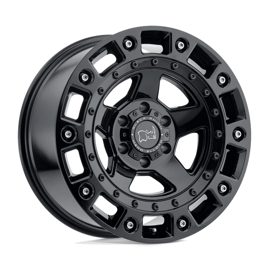 Black Rhino CINCO 20x9.5 ET12 6x120 67.06mm GLOSS BLACK W/ STAINLESS BOLT (Load Rated 1111kg)