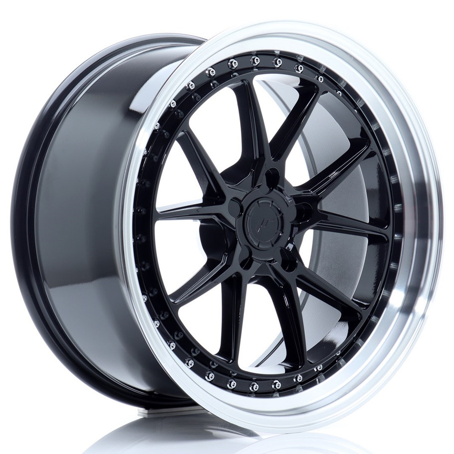 JR Wheels JR39 19x9.5 ET15-35 5H CUSTOM PCD Glossy Black w/Machined Lip