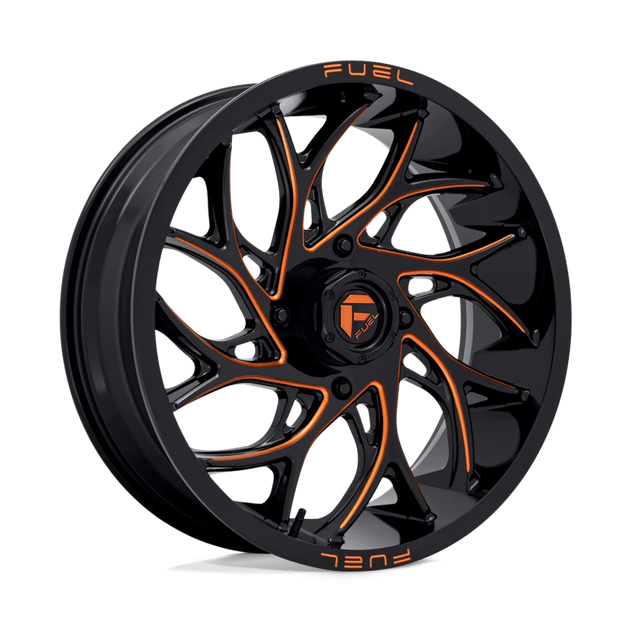 Fuel D780 RUNNER UTV 20x7 ET13 4x156 132.00mm GLOSS BLACK MILLED ORANGE (Load Rated 454kg)