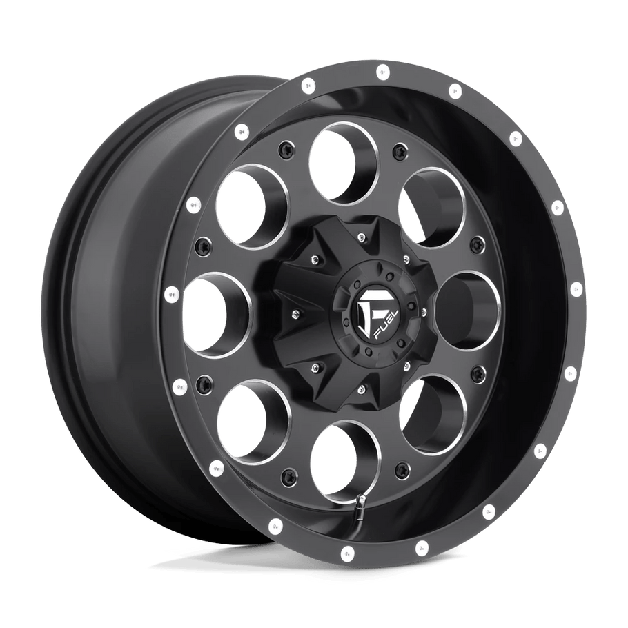 Fuel D525 REVOLVER 16x8 ET01 8x165 125.10mm MATTE BLACK MILLED (Load Rated 1587kg)