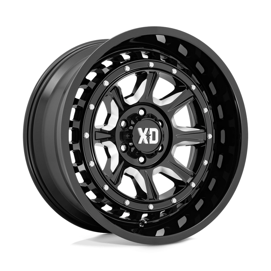 XD XD866 OUTLANDER 22x10 ET-18 8x165 125.10mm GLOSS BLACK MILLED (Load Rated 1678kg)