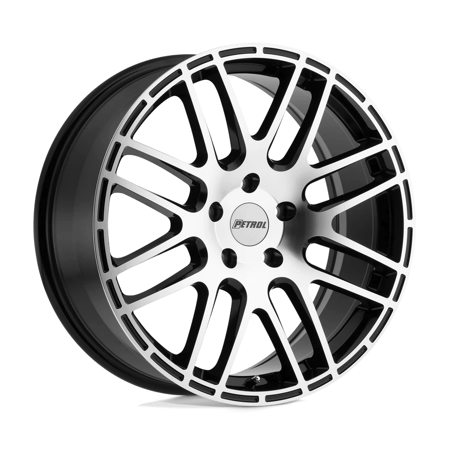 Petrol P6A 17x7.5 ET40 5x112 72.10mm GLOSS BLACK W/ MACHINED CUT FACE (Load Rated 771kg)