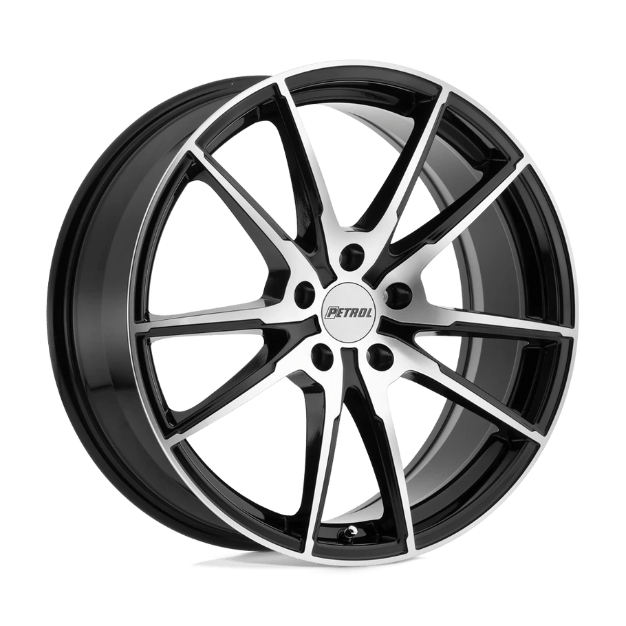 Petrol P0A 17x8 ET35 5x120 76.10mm GLOSS BLACK W/ MACHINED CUT FACE (Load Rated 771kg)