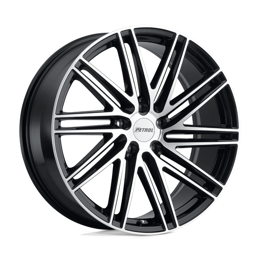 Petrol P1C 17x8 ET40 5x105 72.10mm GLOSS BLACK W/ MACHINED FACE (Load Rated 771kg)