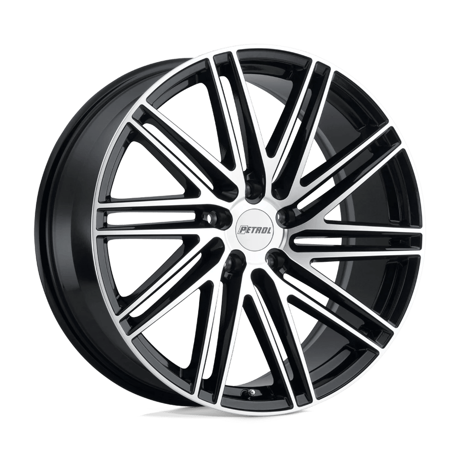 Petrol P1C 17x8 ET40 5x110 72.10mm GLOSS BLACK W/ MACHINED FACE (Load Rated 771kg)