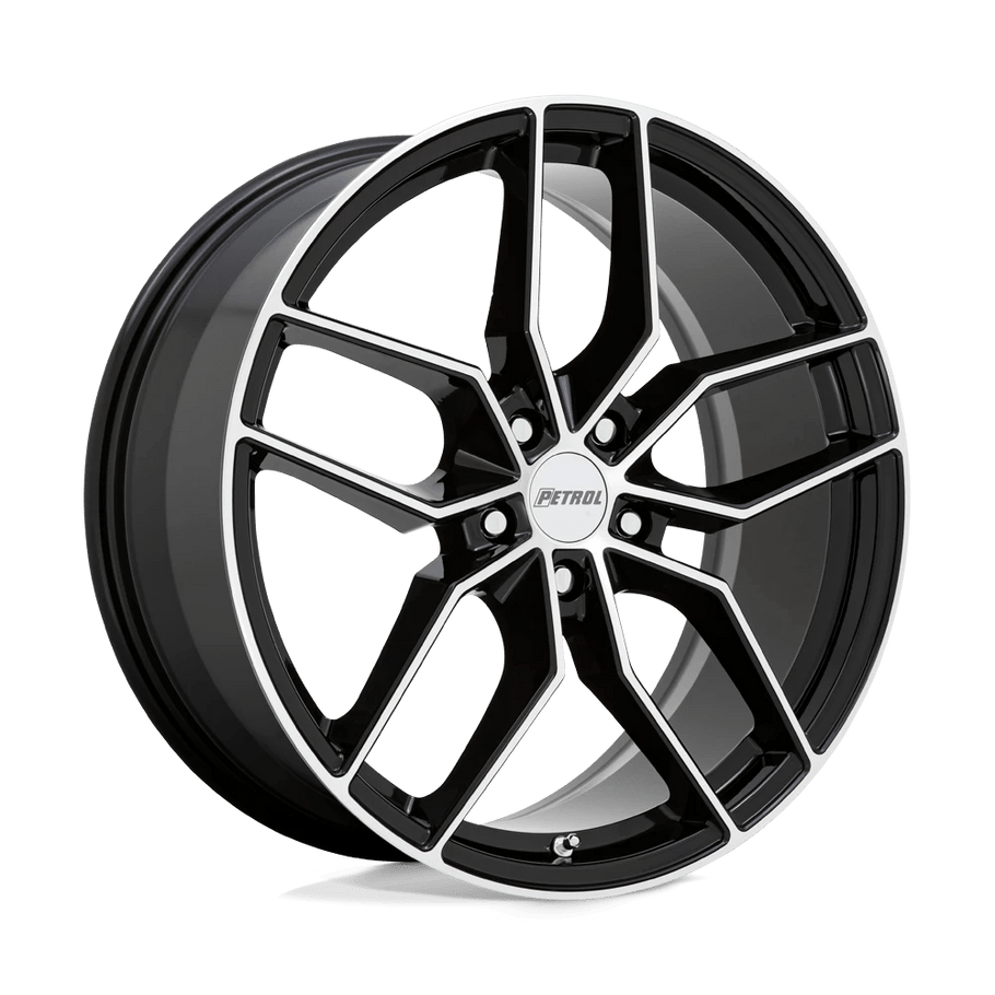 Petrol P5C 17x8 ET40 5x108 72.10mm GLOSS BLACK W/ MACHINED FACE (Load Rated 771kg)