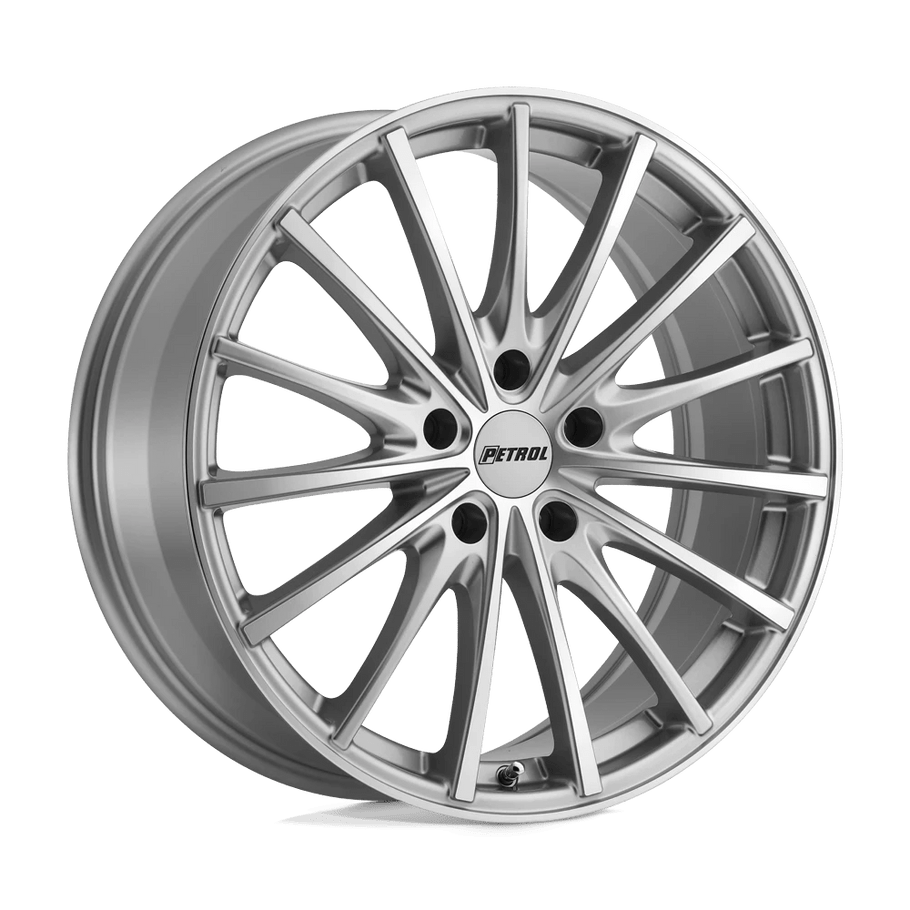 Petrol P3A 18x8 ET40 5x114.3 76.10mm SILVER W/ MACHINED CUT FACE (Load Rated 771kg)
