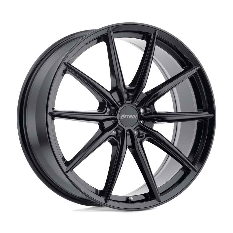 Petrol P4B 18x8 ET40 5x108 72.10mm GLOSS BLACK (Load Rated 771kg)