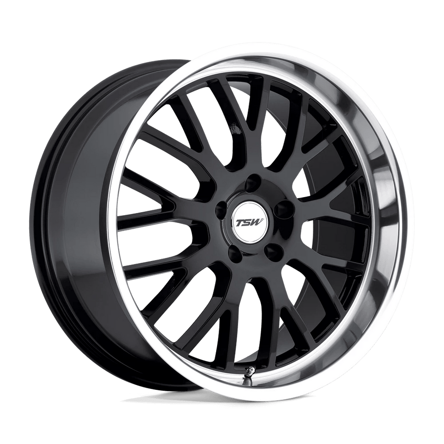 TSW TREMBLANT 18x9.5 ET35 5x120 76.10mm GLOSS BLACK W/ MIRROR CUT LIP (Load Rated 898kg)