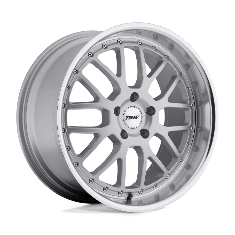 TSW VALENCIA 18x9.5 ET45 5x112 72.10mm SILVER W/ MIRROR CUT LIP (Load Rated 873kg)