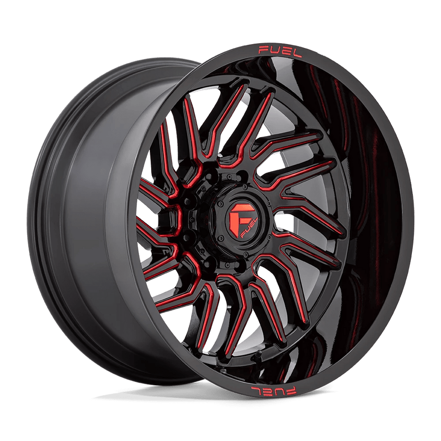Fuel D808 HURRICANE 20x9 ET1 5x127 71.50mm GLOSS BLACK MILLED RED TINT (Load Rated 1134kg)