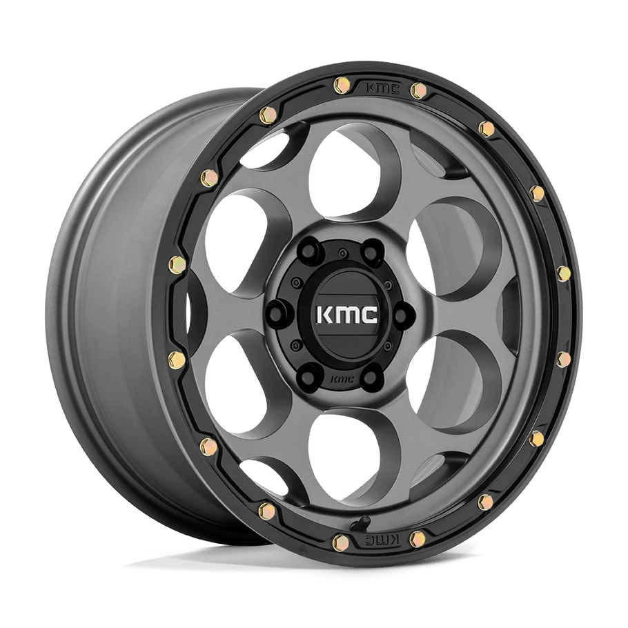 KMC KM541 DIRTY HARRY 18x8.5 ET18 5x127 71.50mm SATIN GRAY W/ BLACK LIP (Load Rated 1134kg)