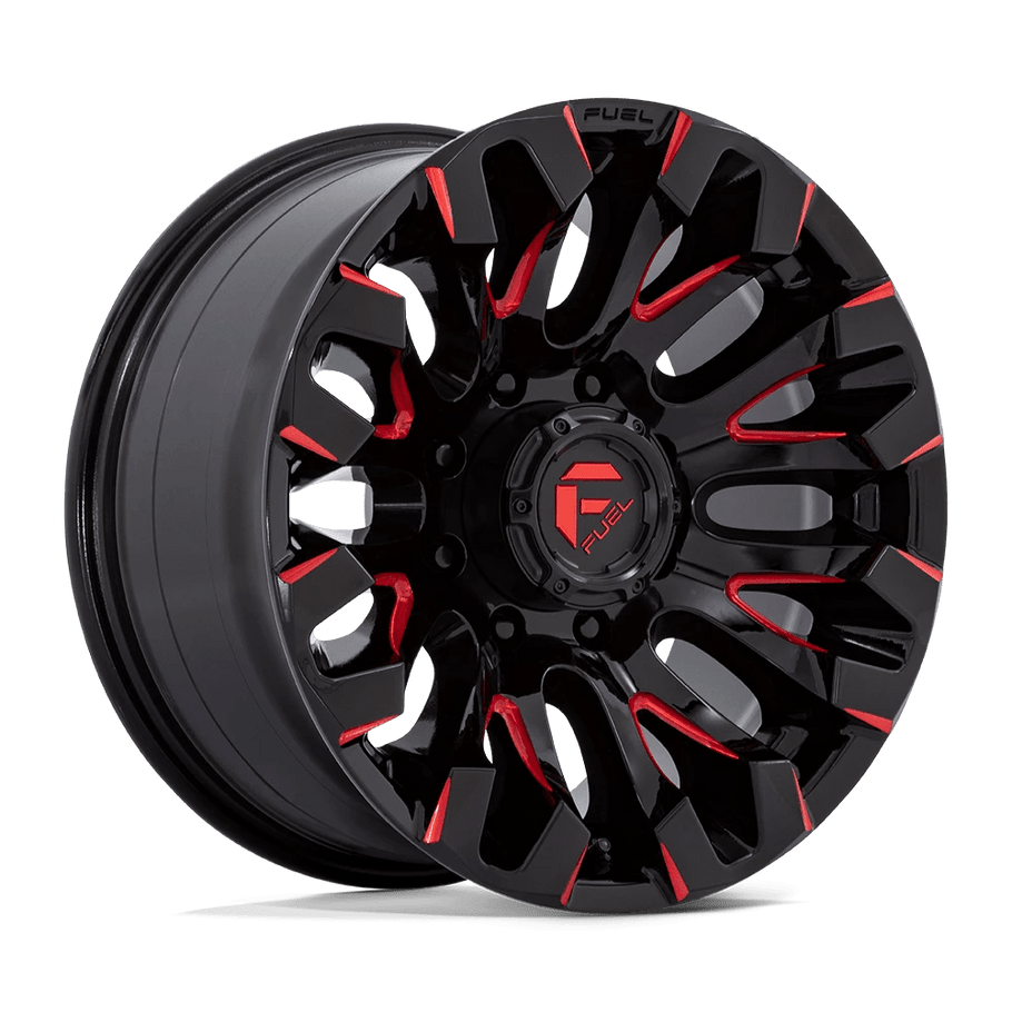 Fuel D829 QUAKE 18x9 ET1 8x165 125.10mm GLOSS BLACK MILLED RED TINT (Load Rated 1678kg)