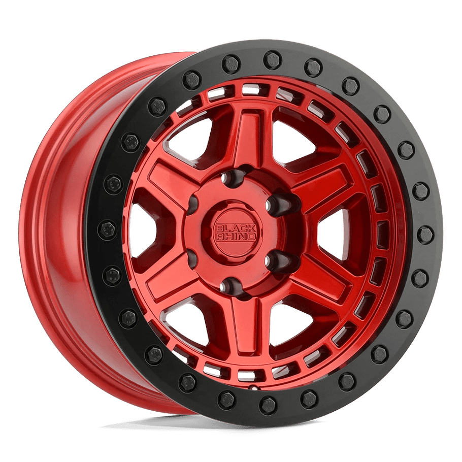 Black Rhino RENO 17x9 ET0 5x127 71.50mm CANDY RED W/ BLACK RING & BOLTS (Load Rated 1111kg)