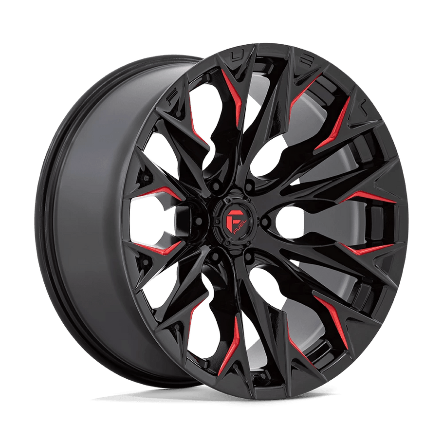 Fuel D823 FLAME 22x10 ET-18 6x139.7 106.10mm GLOSS BLACK MILLED W/ CANDY RED (Load Rated 1134kg)