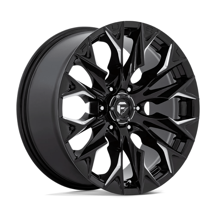 Fuel D803 FLAME 20x9 ET20 6x139.7 106.10mm GLOSS BLACK MILLED (Load Rated 1134kg)