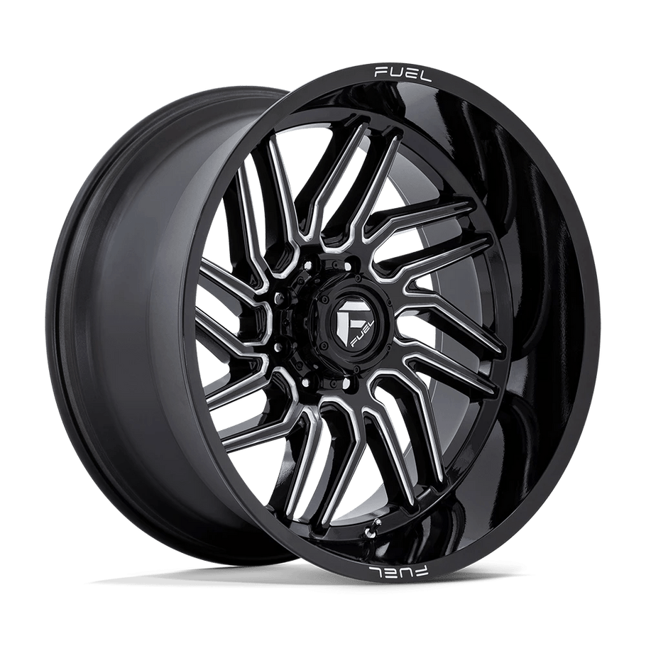 Fuel D807 HURRICANE 24x12 ET-44 8x165 125.10mm GLOSS BLACK MILLED (Load Rated 1678kg)